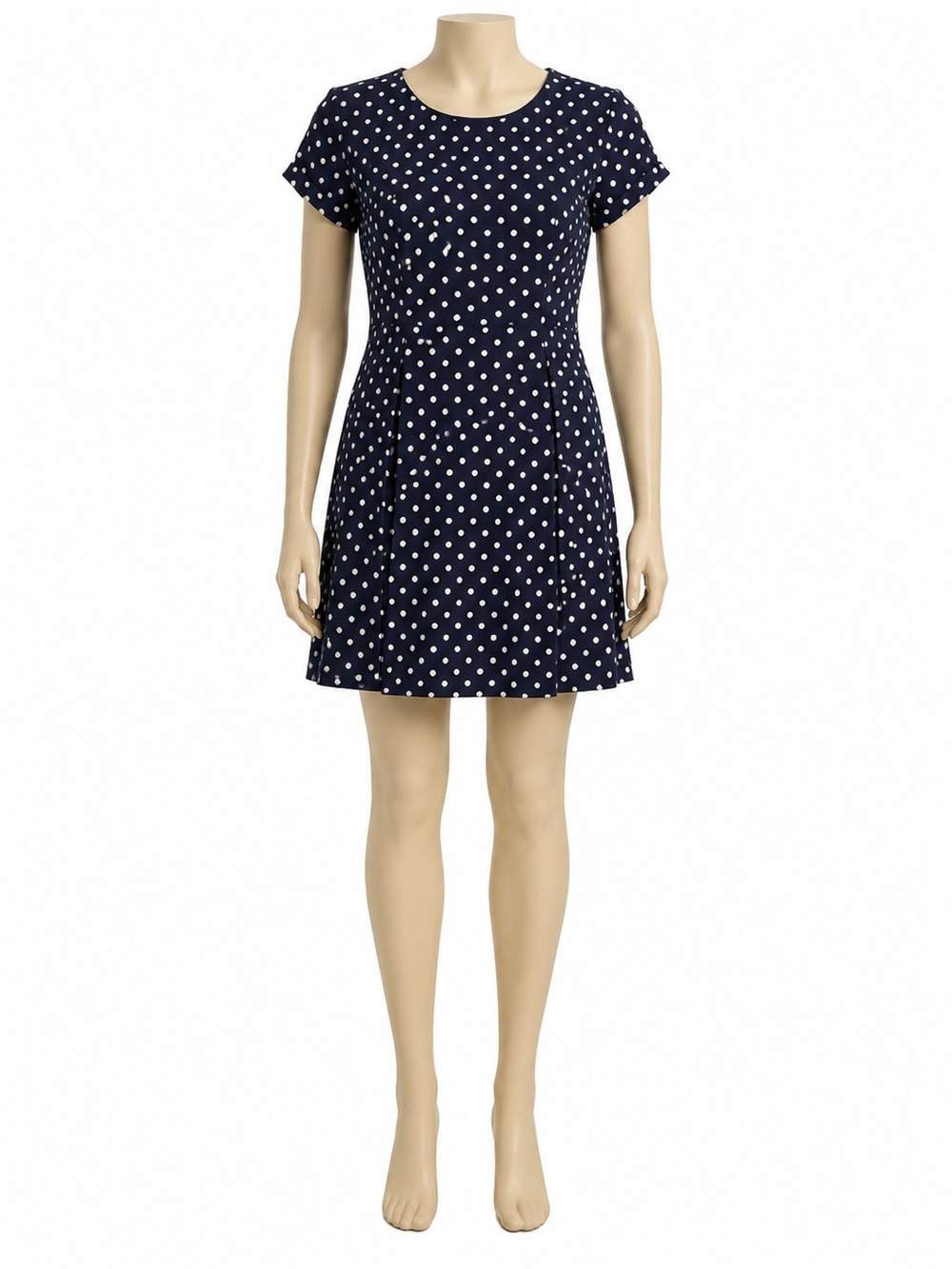 MADEWELL BROADWAY & BROOME 100% SILK NAVY POLKA DOT MINI DRESS 8‎ PREPPY